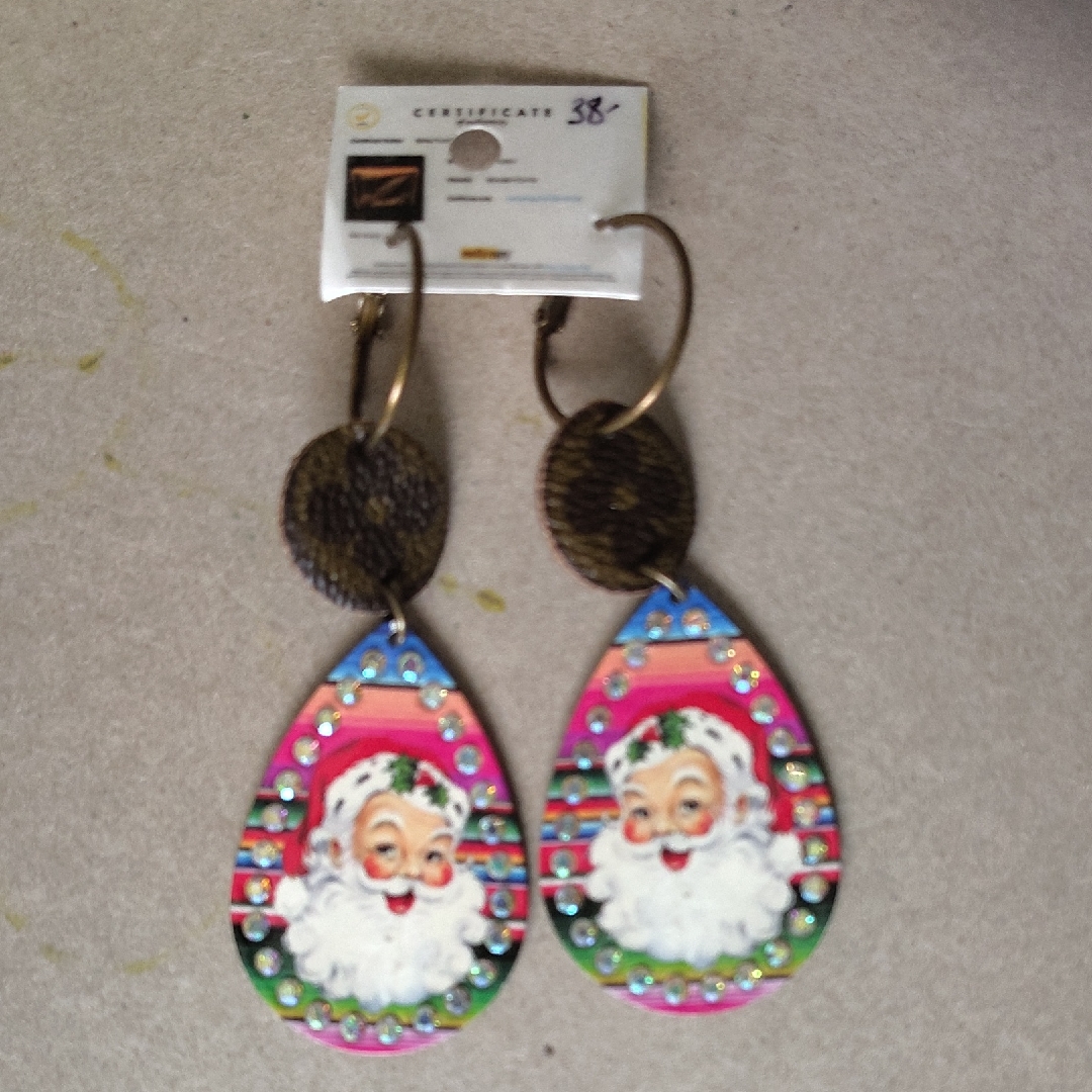 Sandra Ling Designs Santa Pierced Earrings